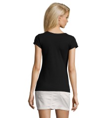 Camiseta personalizable mujer cuello de pico bordes enrollados